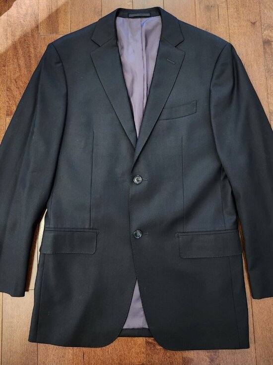 Suitsupply super 110 pure wool men's black blazer in size 46 - Picture 1 of 9